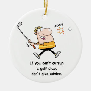 Personalised funny Golfer Golfing cartoon gf Ceramic Ornament