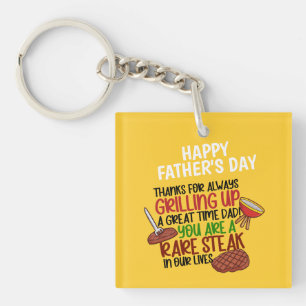 Personalised Funny Grill Chef Daddy Key Ring