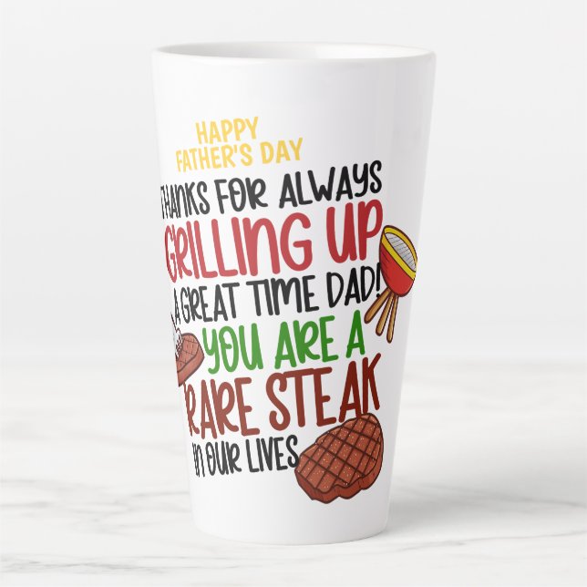 Personalised Funny Grill Chef Daddy Latte Mug (Front)