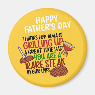 Personalised Funny Grill Chef Daddy Magnet