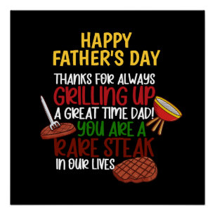 Personalised Funny Grill Chef Daddy Poster