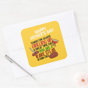 Personalised Funny Grill Chef Daddy Square Sticker