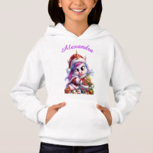 Personalised Funny Grumpy Santa Unicorn Kids Hoodi