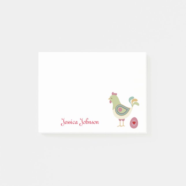 Personalised Funny Hen with Egg Abstract notepad (Front)