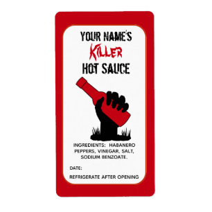 Personalised Funny Hot Sauce Labels Zombie Killer