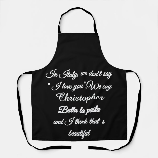 Personalised Funny Italian Quote "Butta La Pasta"  Apron (Front)