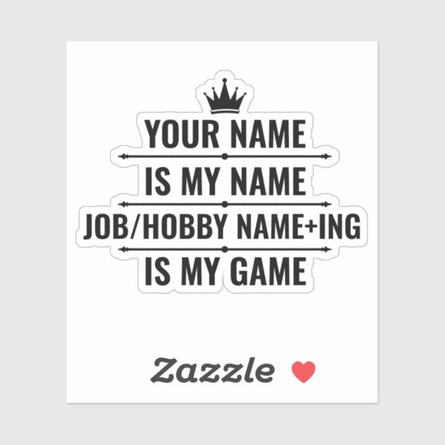 Personalised Funny Job and Hobby Name (Sheet)