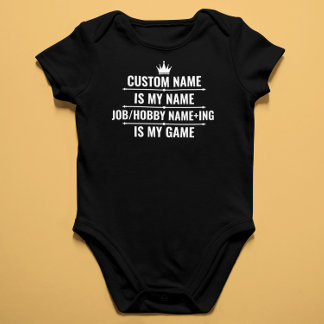 Personalised Funny Job and Hobby Name Baby Bodysuit