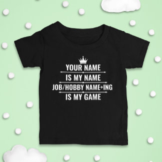 Personalised Funny Job and Hobby Name Baby T-Shirt