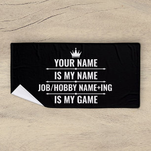 Personalised Funny Job and Hobby Name Bath Towel