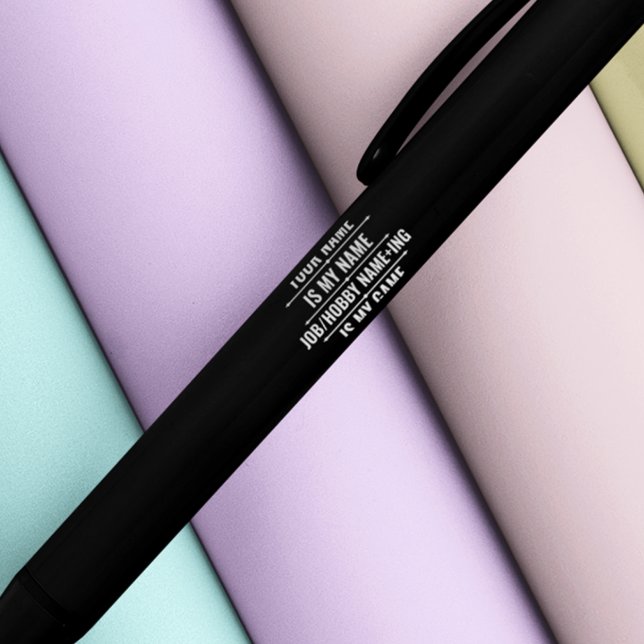 Personalised Funny Job and Hobby Name Black Ink Pen (Creator Uploaded)