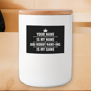 Personalised Funny Job and Hobby Name Food Label