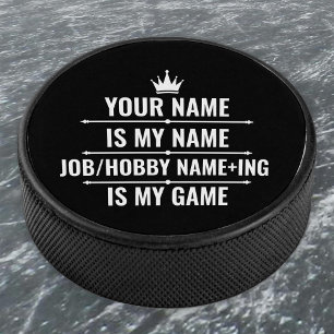 Personalised Funny Job and Hobby Name Hockey Puck