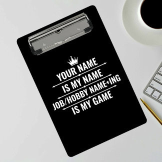 Personalised Funny Job and Hobby Name Mini Clipboard