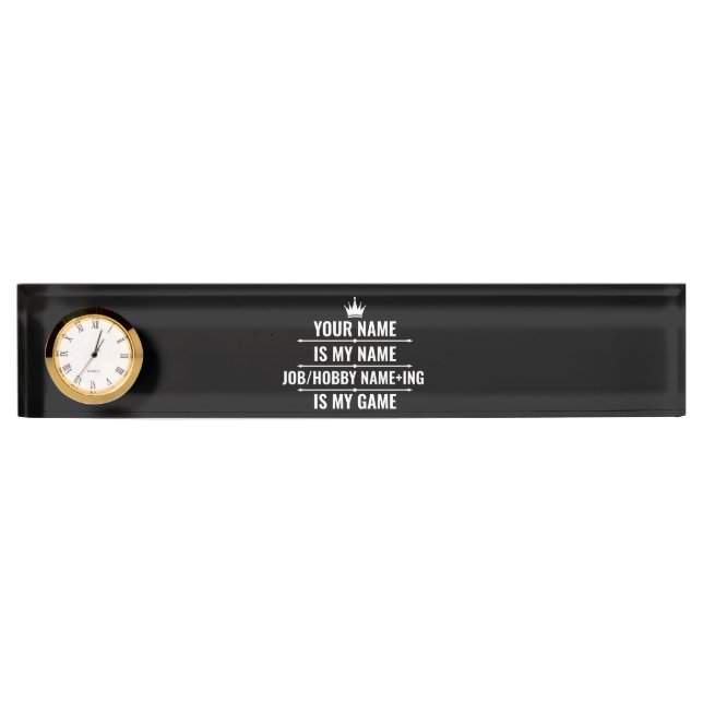 Personalised Funny Job and Hobby Name Nameplate (Front)
