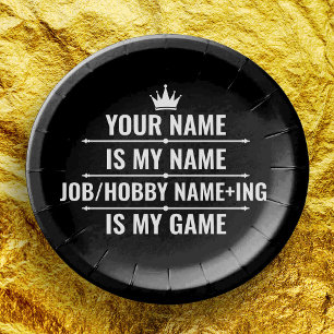 Personalised Funny Job and Hobby Name Paper Plate