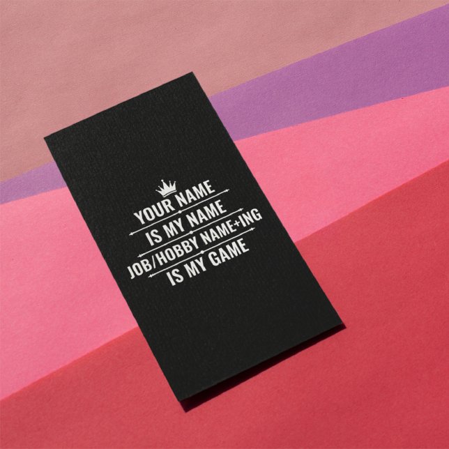 Personalised Funny Job and Hobby Name Rack Card (Creator Uploaded)