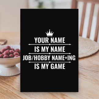 Personalised Funny Job and Hobby Name Table Number