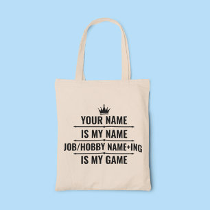 Personalised Funny Job and Hobby Name Tote Bag