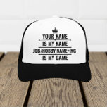 Personalised Funny Job and Hobby Name Trucker Hat<br><div class="desc">Personalised Job and Hobby Name design can be a great gift for your friend or family member,  or you can use it yourself to show your love and passion about your Hobby or your Job.</div>