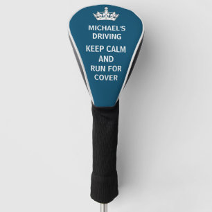 Personalised Funny  Keep Calm Blue  Golf Head Cover
