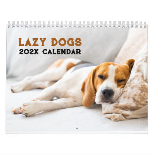 Personalised Funny Lazy Dogs 2025 Calendar