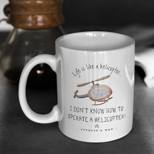 Personalised Funny 'Life' Cute Helicopter  Coffee  Mug