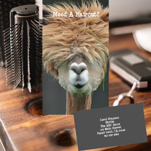 Personalised Funny Llama Hair Stylist Salon Business Card