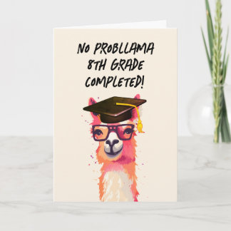 Personalised Funny Llama School Graduation Card