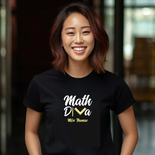Personalised Funny Math Diva Teacher T-Shirt