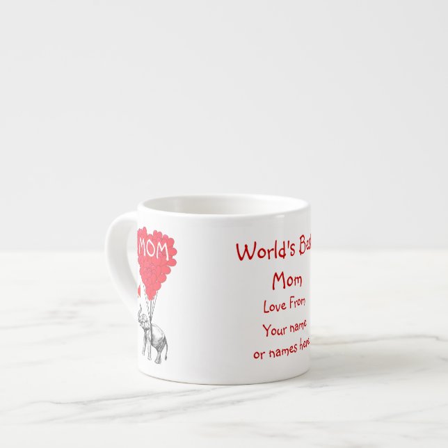 Personalised funny mothers day espresso cup (Front Left)