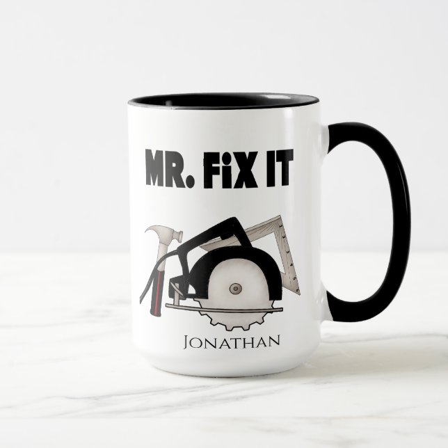 Personalised  Funny Mr Fix It Mug (Right)