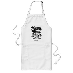 Personalised Funny Natural Born Baker Long Apron
