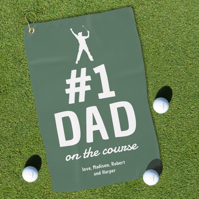 Personalised Funny No.1 Dad Golf Towel (Creator Uploaded)