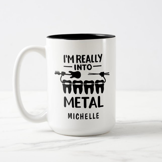 Personalised Funny Orthodontist Name Two-Tone Coffee Mug (Left)