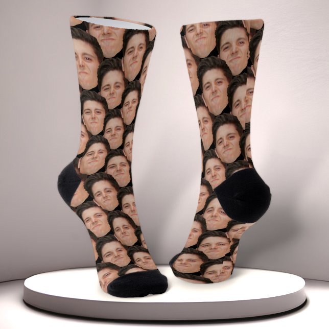 Personalised Funny Overlapping Face Photo Socks (Creator Uploaded)