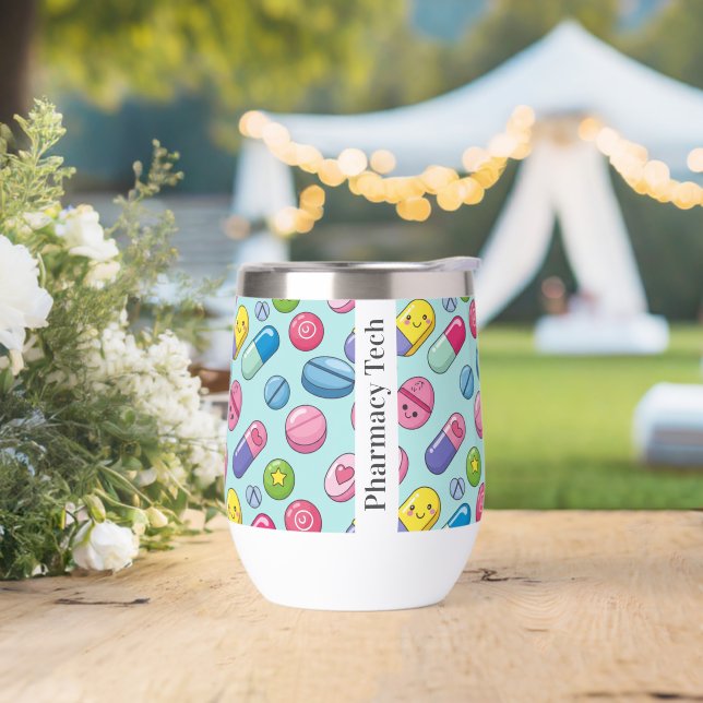 Personalised Funny Pills Pharmacy Wine Tumbler (Wedding)