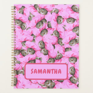 Personalised Funny Pink Cat Planner