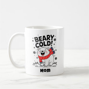 Personalised Funny Polar Beary Cold Christmas Coffee Mug