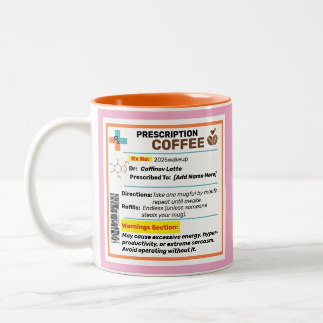 Personalised Funny Prescription Coffee Mug  (Left)