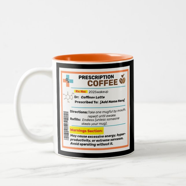 Personalised Funny Prescription Coffee Mug  (Left)