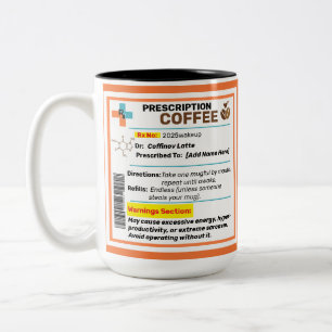 Personalised Funny Prescription Coffee Mug 