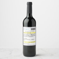 Personalised funny prescription wine label