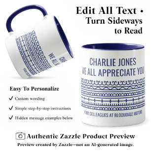 Personalised Funny Retirement Hidden Message Blue Mug