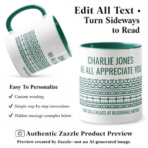Personalised Funny Retirement Hidden Message Green Mug