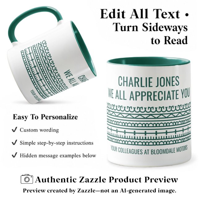 Personalised Funny Retirement Hidden Message Green Mug (Creator Uploaded)