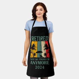 Personalised funny retirement officially retired apron