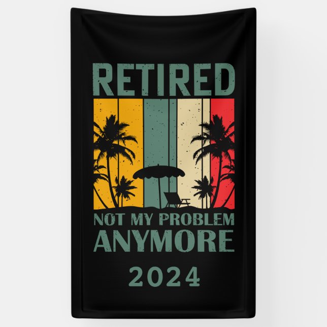 Personalised funny retirement officially retired banner (Vertical)