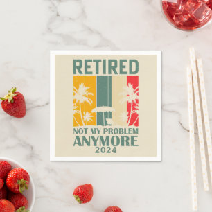 Personalised funny retirement officially retired napkin