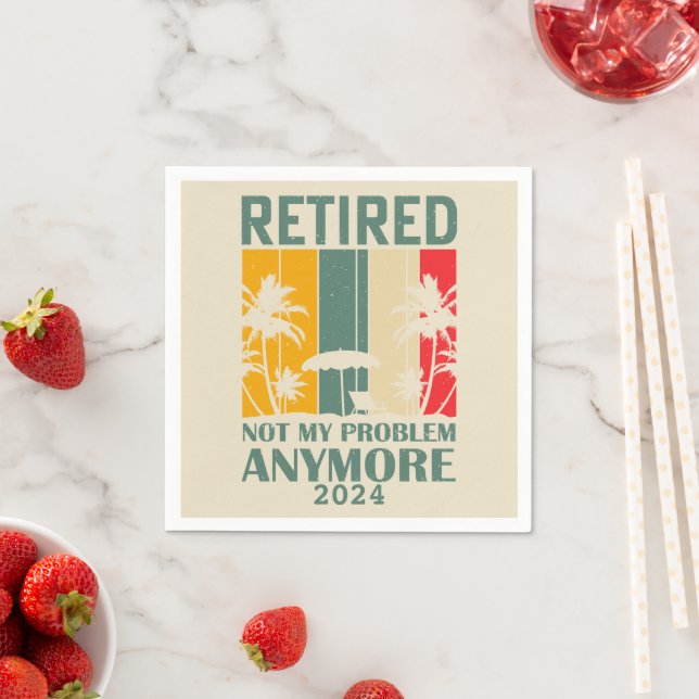 Personalised funny retirement officially retired napkin (Insitu)